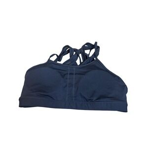 Fabletics Sports Bra Womens XL‎ Black High Neck Strappy Back Athletic Yoga Top